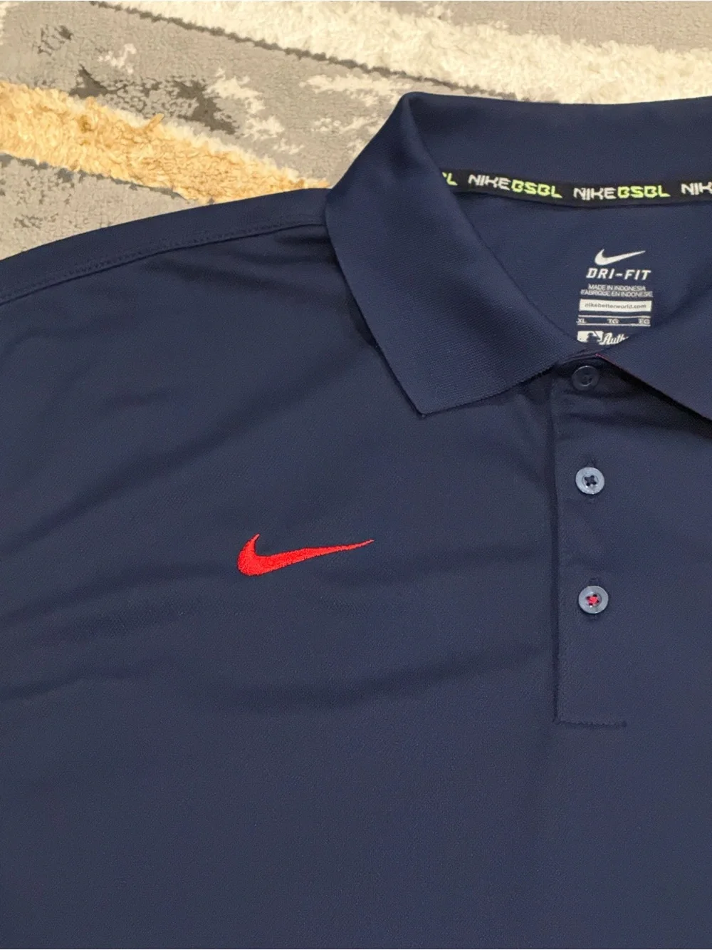 Nike Minnesota Twins Authentic Collection Blue Dri Fit Baseball Polo Shirt XL